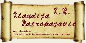 Klaudija Matropazović vizit kartica
